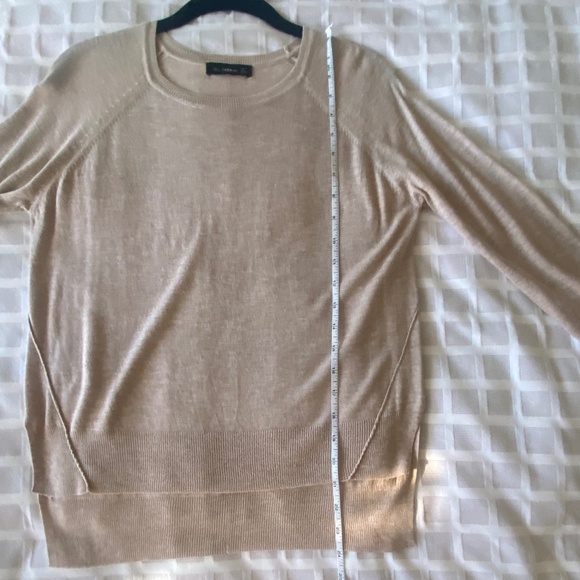 Zara Crew Neck Sweater Tan Excellent Condition - Picture 7 of 9